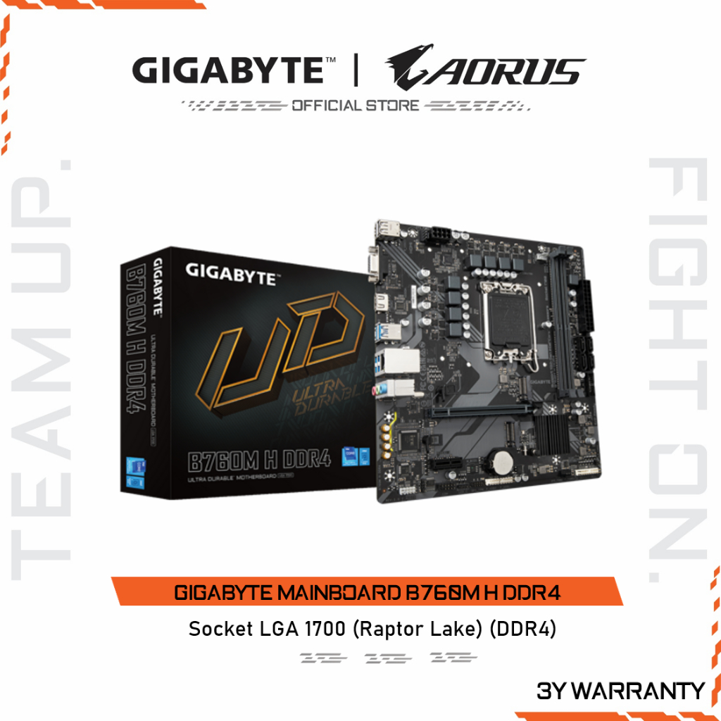 GIGABYTE MAINBOARD B760M H DDR4 เมนบอร์ด B760M H DDR4-REV1.0