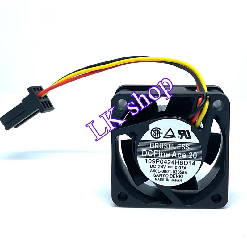 พัดลม 1นิ้วครึ่ง (1"1/2) SANYO DENKI  MODEL 109P0424H6D14  DC24V  0.07A (40x40x20) พร้อมส่ง