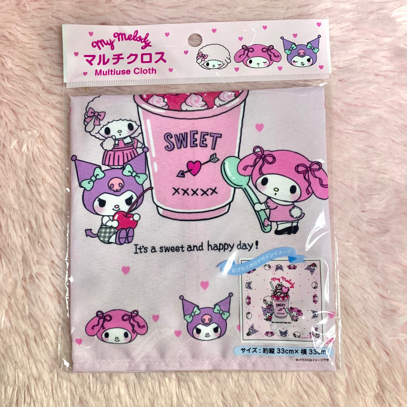 [NEW ] พร้อมส่ง ผ้าห่อกล่องข้าว ปูโต๊ะ ลายซานริโอ้ Sanrio Multi Cloth 33x33ซม ลิขสิทธิ์เเท้ฝากญี่ปุ่
