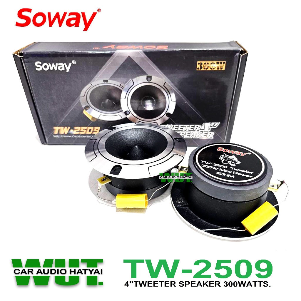 Soway แหลมจาน/ทวิสเตอร์ ดอก 4 นิ้ว หน้าเงา แม่เหล็กหนา 15 มิล (กำลังขับ 300 วัตต์/ข้าง) Soway รุ่น ST-2509 จำนวน 1 คู่