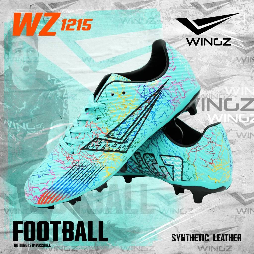 พร้อมส่ง รองเท้าฟุตบอล Wingz(วิงส์) WZ-1215 สีเขียวมิ้นท์ใหม่ล่าสุด!