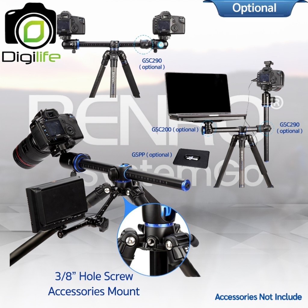 Benro Tripod GA168T B1 ขาตั้งกล้อง อเนกประสงค์ Monopod, Top View, กางราบ, กลับหัว / Digilife Thailand