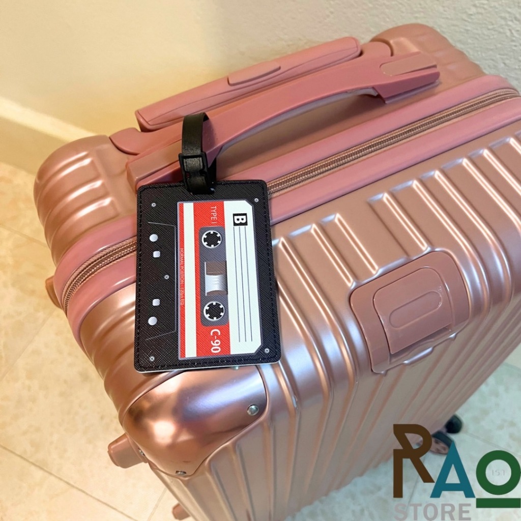 Rao Store พร้อมส่ง ป้ายแท็กห้อยกระเป๋าเดินทาง แท็กป้ายชื่อ วัสดุหนังPU สายเป็นพลาสติก ดีไซน์ลายแผนที่ ลายเทป - รูปที่ 3