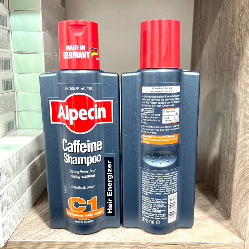 Alpecin Caffeine Shampoo C1 375ml อัลเปซิน คาเฟอีน อชมพู ซี1 แชมพูรักษาผมขาดหลุดร่วง