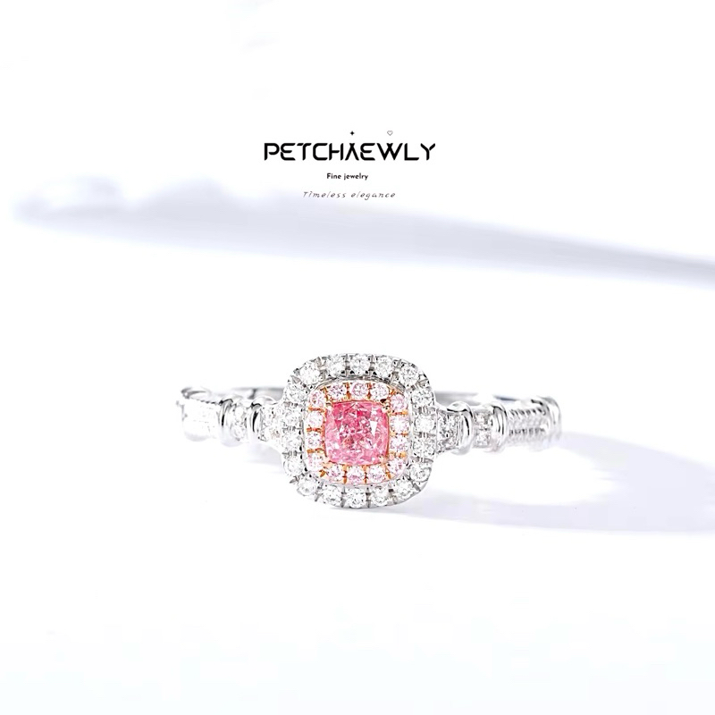 PETCHAEWLY’s Pink Belt, Fancy Pink Color Diamond 18 K Gold Ring