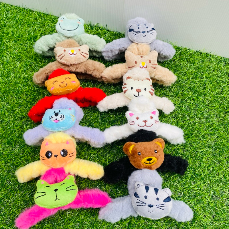 ขายส่งยกแพ็ค 12 ชิ้นคละลาย กิฟรวบผมขนนุ่ม ติดหัวตุ๊กตา