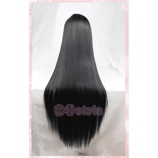 วิกผมยาว ผมตรง สีดำ มีหนังหัวเทียมแสกกลาง ยาว 100 cm พร้อมส่งในไทย มีบริการเก็บเงินปลายทาง