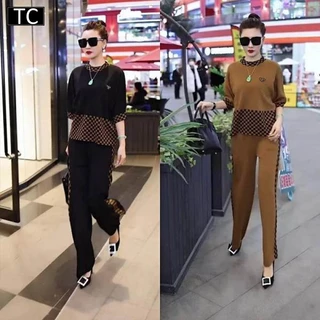 TC ชุดเซต 2 ชิ้น แฟชั่นผู้หญิงสไตล์เกาหลี คอกลม ใส่ได้หลายโอกาส เนื้อผ้าดีใส่สบาย ระบายอากาศดี รุ่น2784