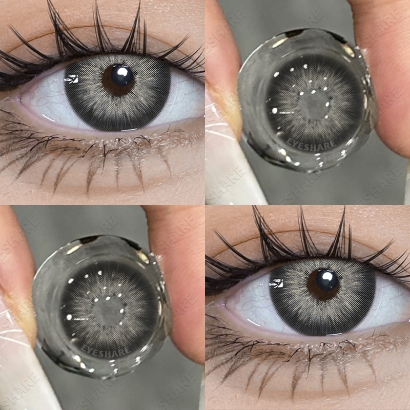 {COD}-PATTAYA คอนแทคเลนส์สีเทา/ดำ 1 คู่ 14.2 มม. คอนแทคเลนส์สีขนาดเล็กรายวันมีอายุหนึ่งปีจัดส่งฟรี