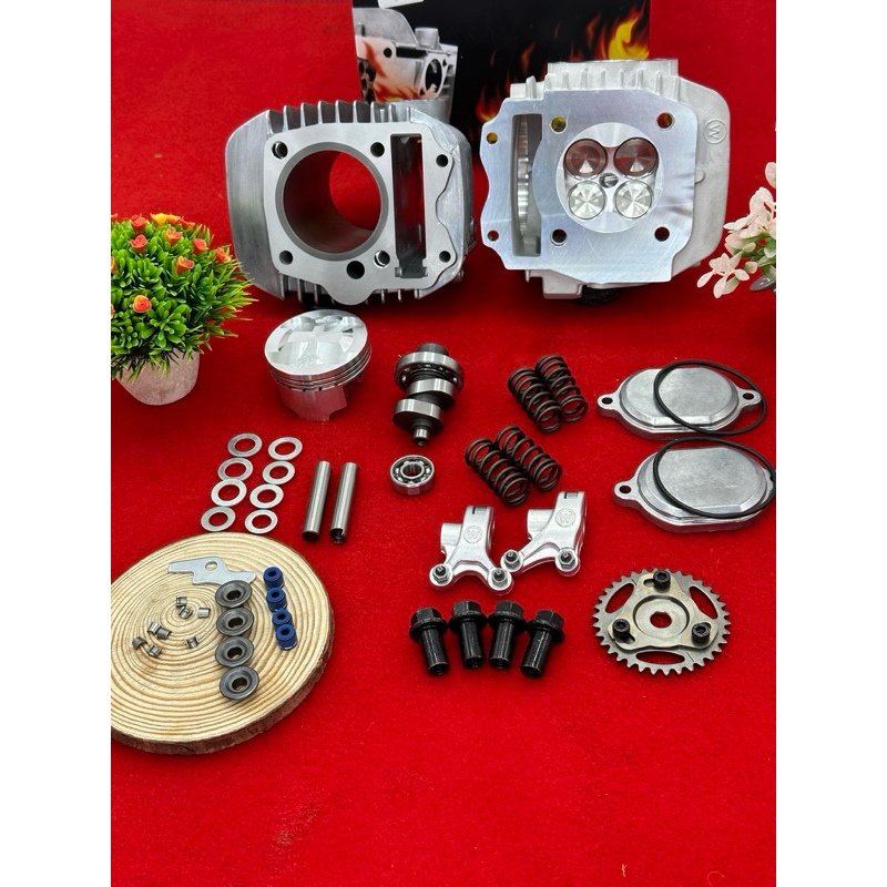 ชุด125ลูก63/4วาล์วขนาดวาว21-24พร้อมเซ็ทหลังวาวขยายเบ้าใส่125คาร์บูและ125iรุ่นไฟเลี้ยวบังลม