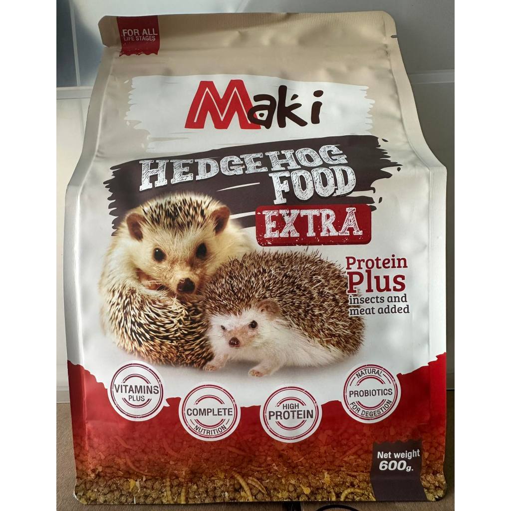 อาหารเม่นแคระHedgehog Maki ***(ถุงแดง)***  Foodขนาด 600 กรัม สูตรเพิ่มโปรตีน ผลิตจากวัตถุดิบธรรมชาติ มีโปรตีนและแคลเซียม