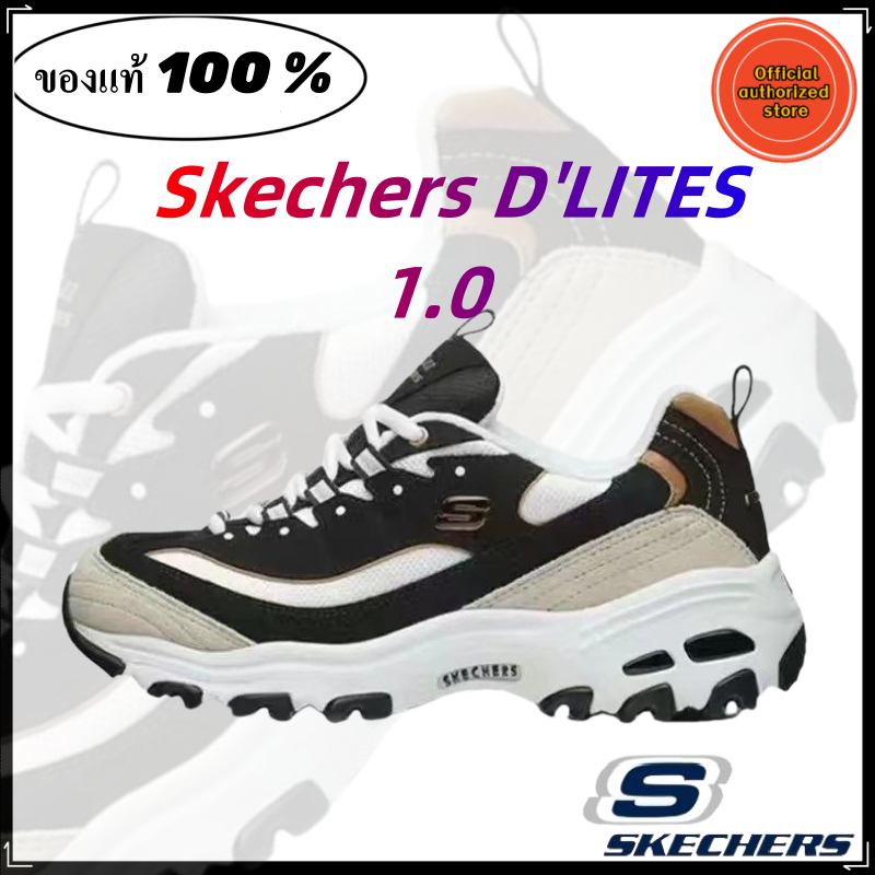 Skechers สเก็ตเชอร์ส รองเท้าผู้หญิง Women D'lites 1.0 Sport shoes ของแท้ 100 % Black gold
