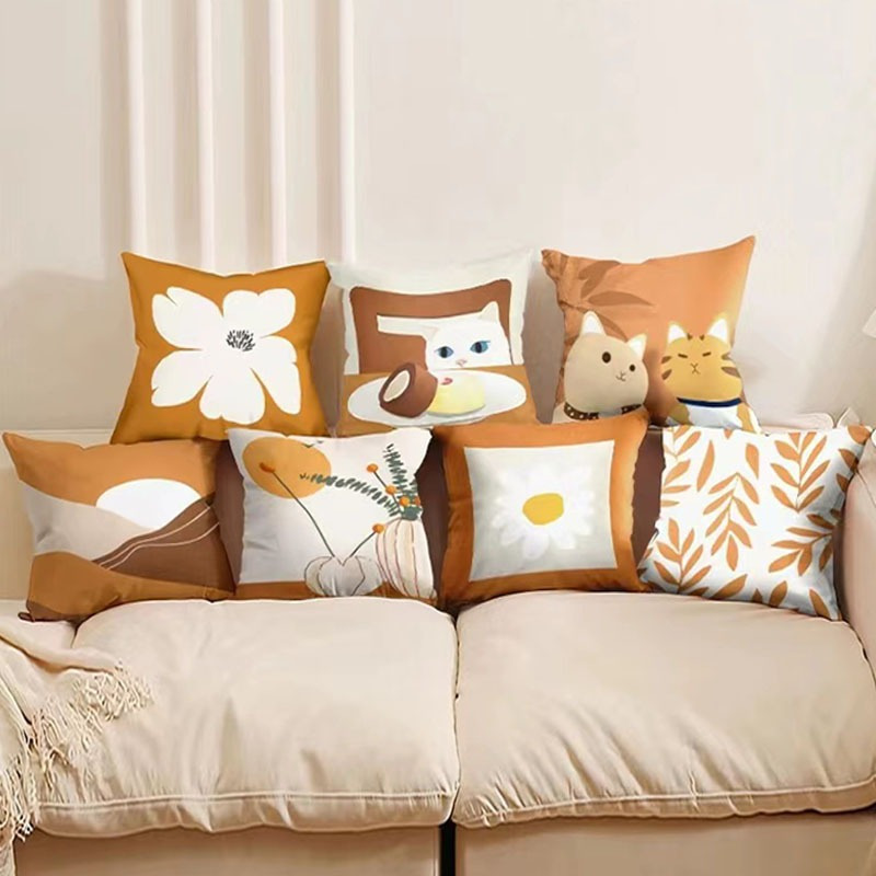 พร้อมส่ง !! ปลอกหมอนอิงตกแต่งโซฟา ขนาด 45x45 cm. สีสันสดใส