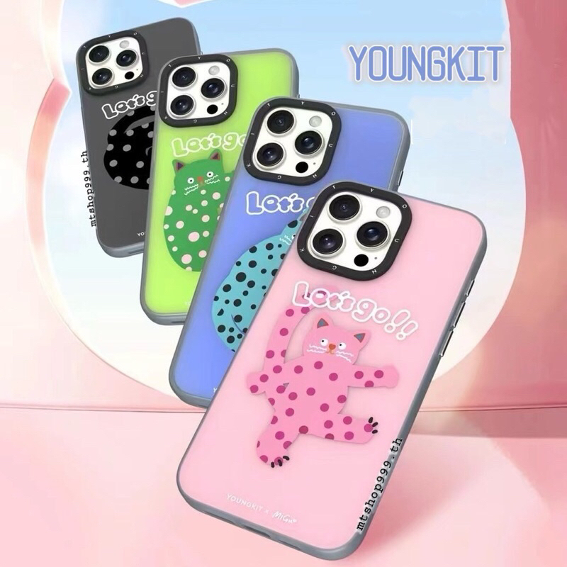 🎉New🎉Youngkit เคสลายน้องแมว แม่เหล็ก กันกระแทรก สำหรับรุ่น 13ProMax 14Pro 14ProMax 15Pro 15ProMax