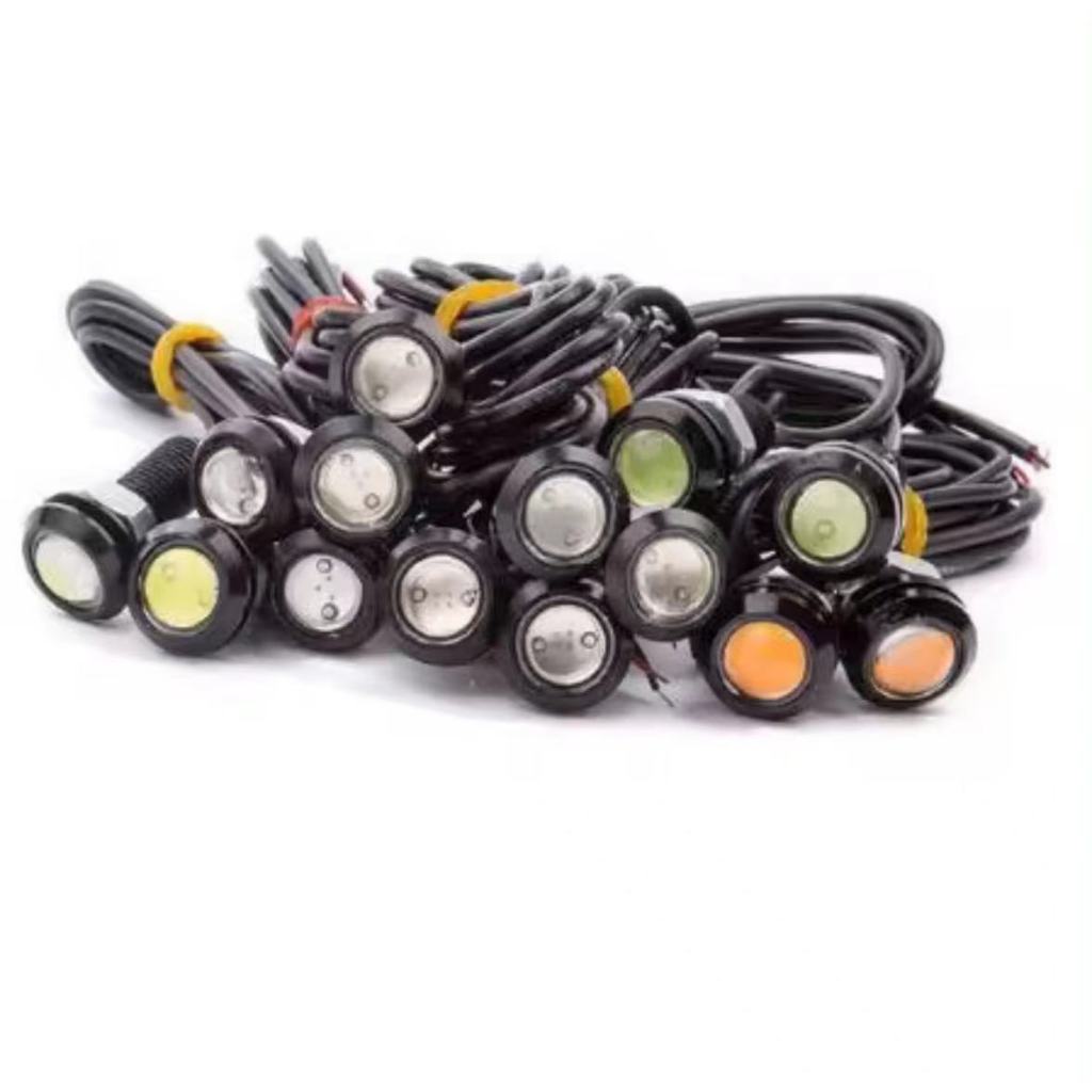 ไฟตาเเมว มอเตอร์ไซค์ รถยนต์ 23mm 3led 12v 1คู่ มีหลายสีให้เลือก CAR