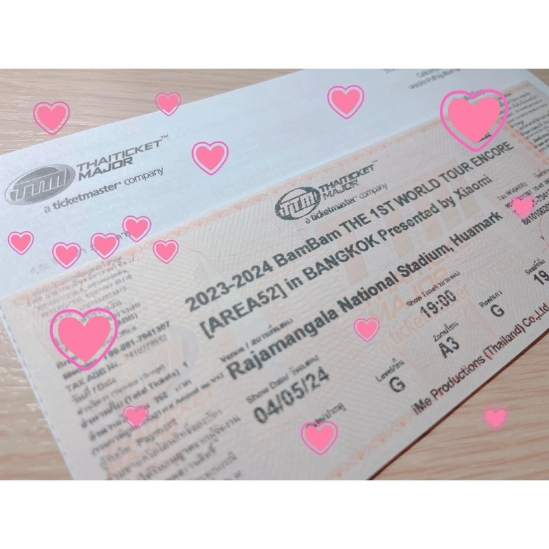 [SOLD] ขายบัตร BamBam Concert VIP Zone A3 Seat G19 สิทธิครบ จาก 7900 ลดเหลือ 6500