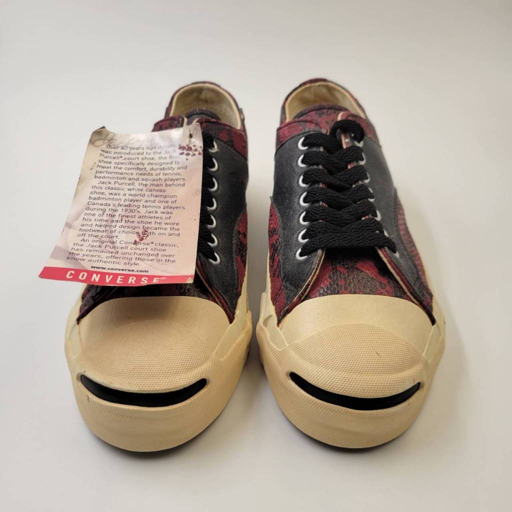 Deadstock 90s VTG Converse Jack Purcell Rally Snake Leather Size US 6.5