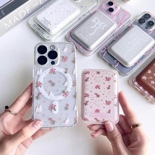 [i17] พร้อมส่ง💖 T12S56 เคสชาร์จไร้สาย+กระเป๋าใส่บัตร Wallet [ได้ทั้งเซต]🍧 เคสแม่เหล็ก เคสไอโฟน สำหรับ iPhone11-17Promax