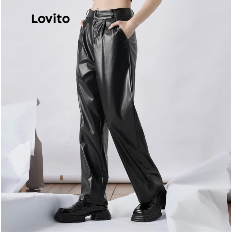 Lovitoกางเกงหนังสีดำ