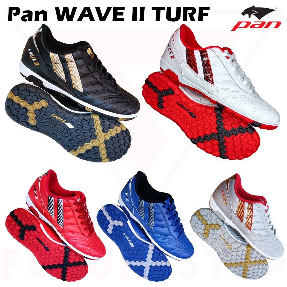 รองเท้าฟุตบอลร้อยปุ่มหนังแท้ Pan Wave II TF พื้น Turf สำหรับสนามเทียม