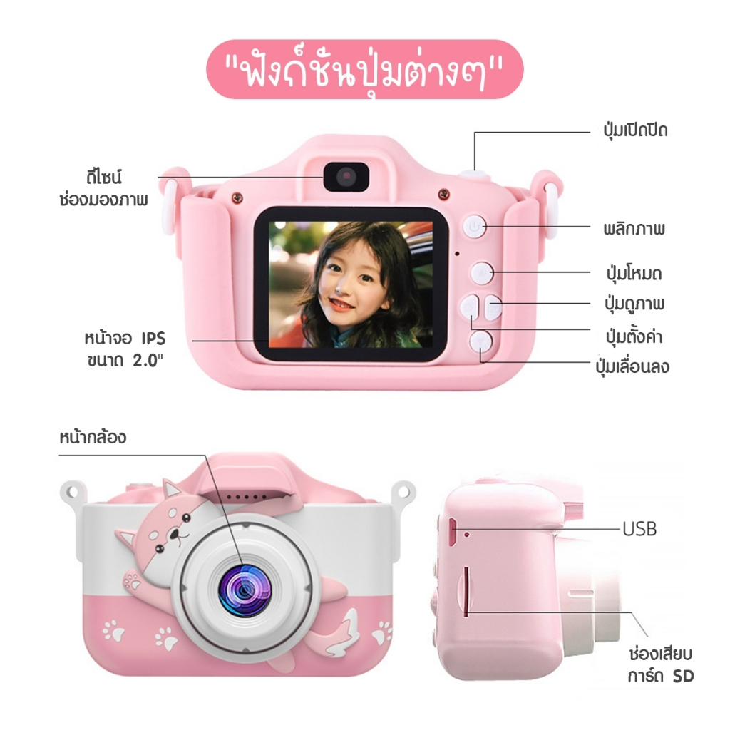 กล้องถ่ายรูปเด็ก เคส เมมโมรี่การ์ด เซ็ทกล้อง Camera kiss ถ่ายรูปได้จริง