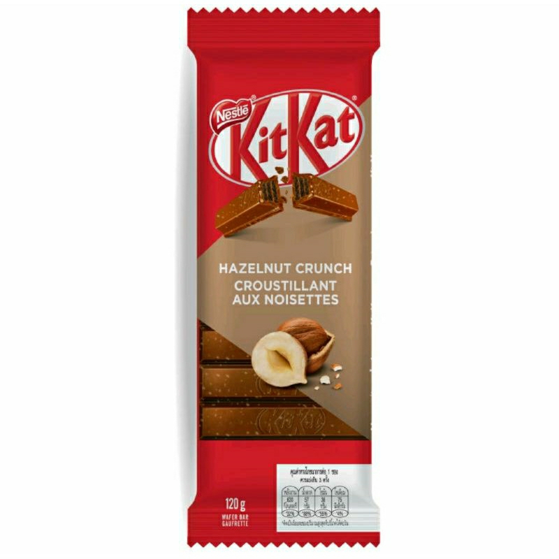 คิทแคท เวเฟอร์เคลือบช็อกโกแลตผสมเฮเซลนัทกรุบกรอบ Hazelnut Crunch  Wafer In Milk Chocolate 120g.