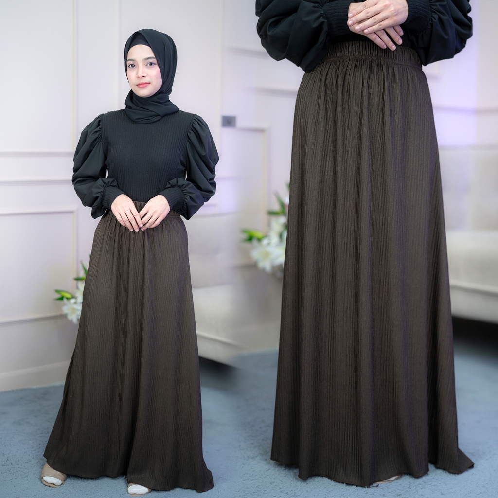 กระโปรงทรงเอ กระโปรงยาว ผ้าท๊อฟฟี ผ้าใส่สบาย KA11วาริสมุสลิม