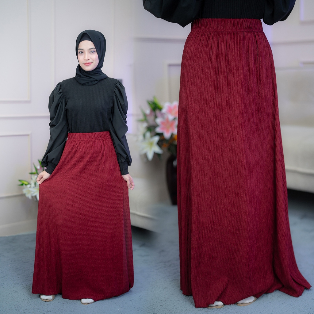 กระโปรงทรงเอ กระโปรงยาว ผ้าท๊อฟฟี ผ้าใส่สบาย KA11 รุสมีนีมุสลิม