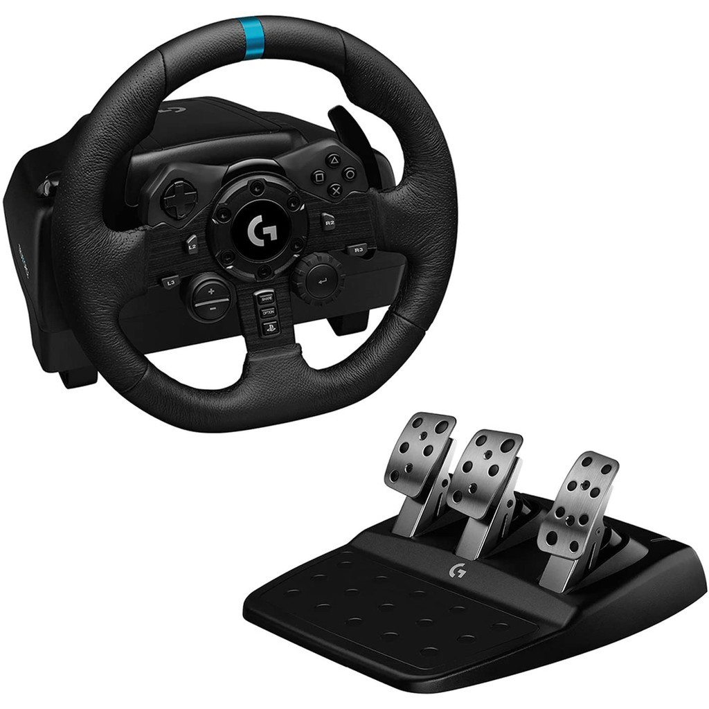 🔥ขายดีมาก🔥LOGITECH G923 Racing Wheel and Pedals TRUEFORCE สูงถึง 1,000 Hz การขับขี่ที่ตอบสนอง สำหรับ PS5, PS4, PC, Mac