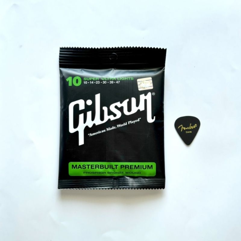 สายกีต้าร์โปร่ง gibson ครบชุด 6 เส้น เบอร์10/47 สายกีตาร์คุณภาพดี แถมปิ๊ก 1 ตัว พร้อมจัดส่ง