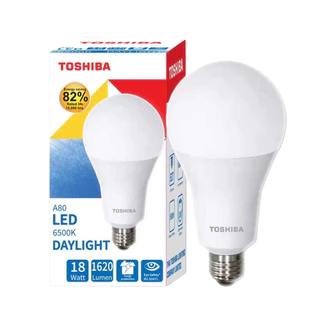 [ยกกล่อง = 10หลอด] หลอดไฟ led แสง daylight 15W 18W (TOSHIBA)