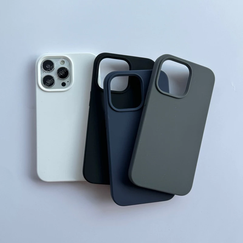 SET01 Siliconeกำมะหยี่ เคสซิลิโคนสีพื้นกำมะหยี่ เคสสำหรับรุ่นไอโฟน 78/SE-17 17Air 17Pro 17ProMax