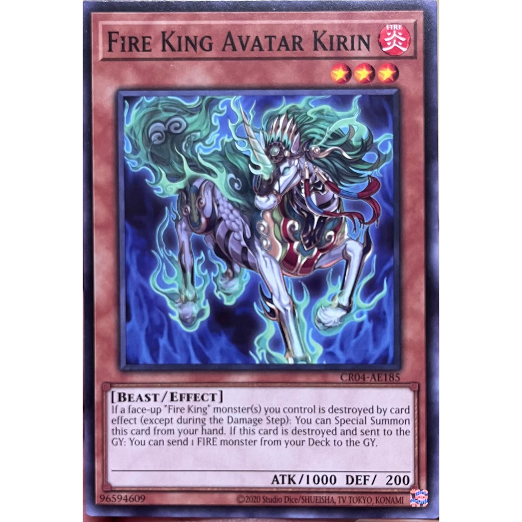 Yugioh Asia-Eng [CR04-AE185] Fire King Avatar Kirin (Common) การ์ดยูกิแท้ถูกลิขสิทธิ์