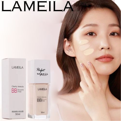 NO.3019 บีบี ผสม คอนซีลเลอร์ Lameila 30 ml เนื้อครีมบางเบาเกลี่ยง่าย ปกปิดเรียบเนียน ไม่อุดตัน ทำให้หน้าฉ่ำวาว