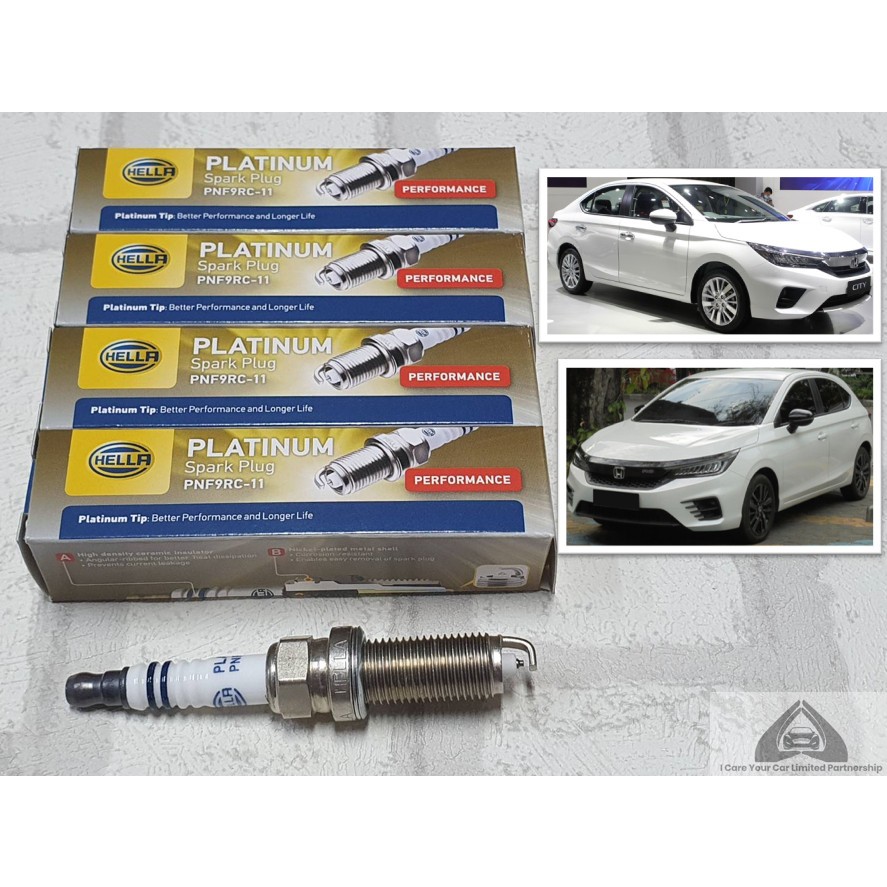 หัวเทียน แพลทตินัม Honda City Gen 7 GN จำนวน 3 หัว / 4 หัว  ระยะใช้งาน 60000 กม  : Hella PNF9RC-11