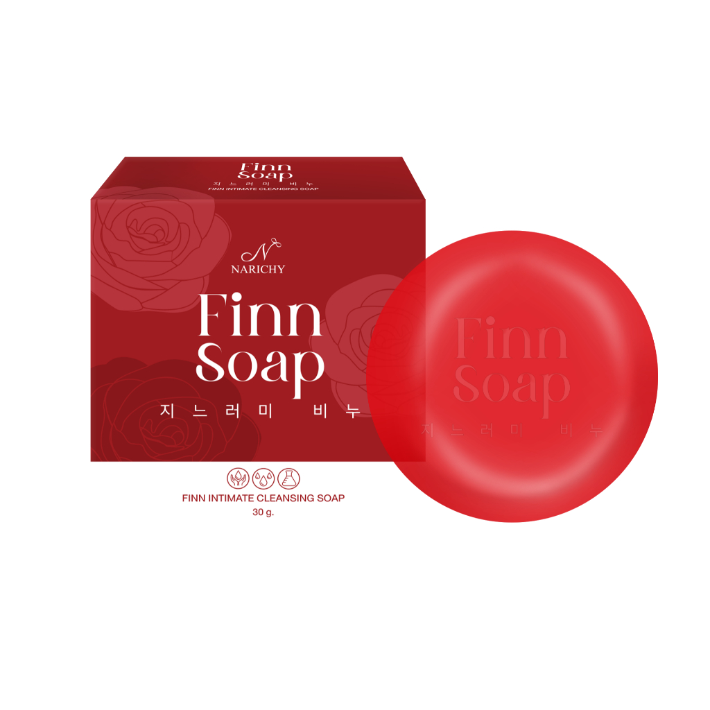 สบู่นาริชชี่ ปิดชื่อสินค้าหน้ากล่อง นาริชชี่ฟิน NARICHY FINN SOAP