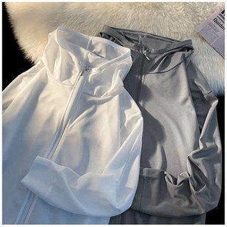 1613 E เสื้อกันแดดแขนยาว+หมวก เนื้อผ้านิ่ม ทิ้งตัว บางหน่อยๆ…