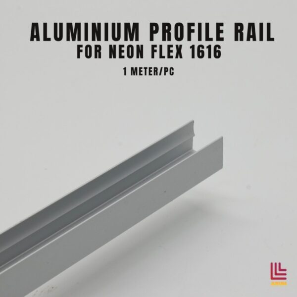 รางอลูมิเนียมสำหรับไฟเส้น Neon flex 1616 ยาว 1 เมตร Aluminium Profile Rail Neon Flex 1616mm