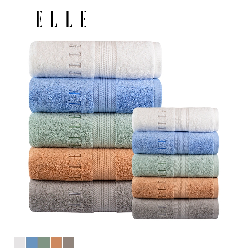 ELLE Towel ผ้าขนหนู COTTON & SPUN POLYESTER มีให้เลือกถึงไซสใหญ่พิเศษ (TEC053)