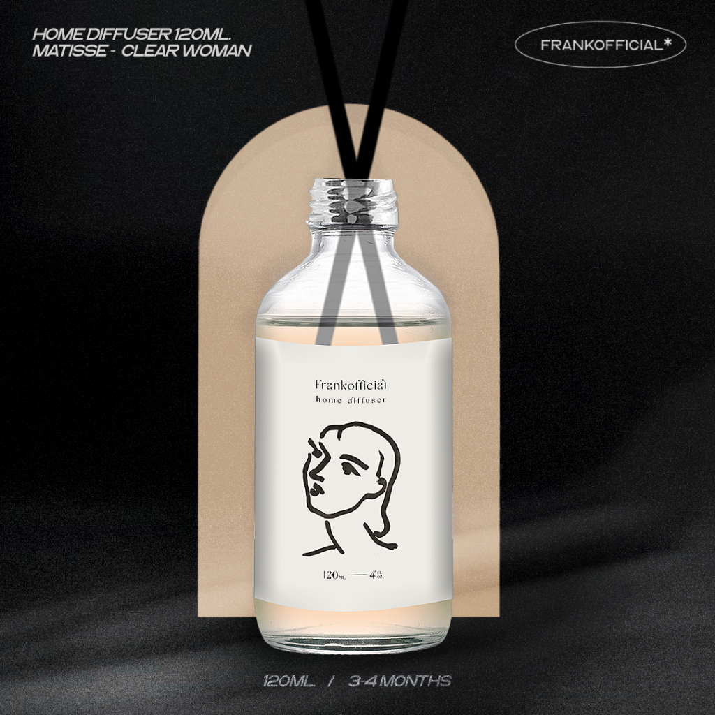 FRANK - เซ็ทก้านหอม Woman สไตล์เกาหลีสีขาว 120ml. ให้เยอะกว่าร้านเราไม่มีแล้ว ใช้ได้ 2 เดือน (แถมชุดก้านไม้ฟรี)