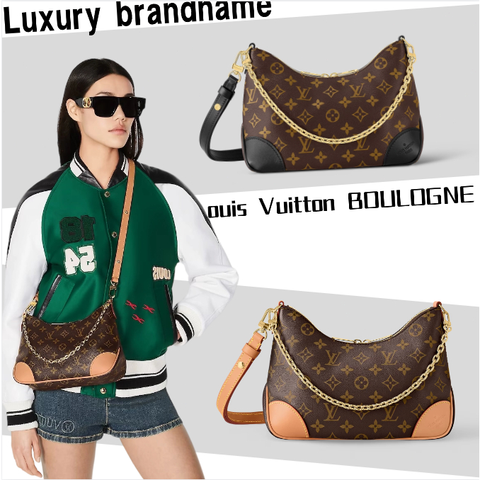 หลุยส์วิตตอง กระเป๋า Louis Vuitton BOULOGNE/กระเป๋าสะพาย/กระเป๋าโซ่/กระเป๋า LV