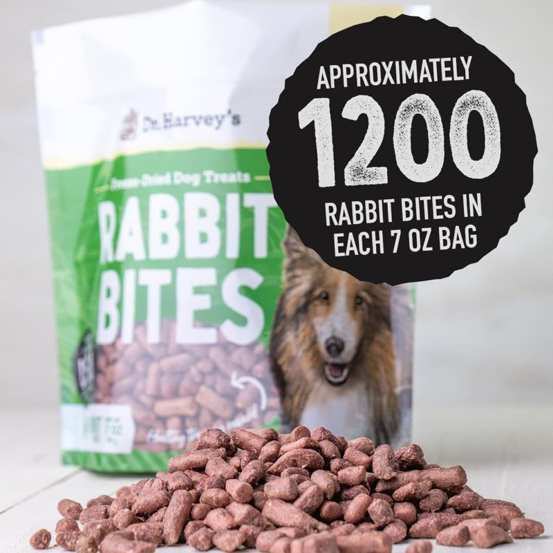 ขนมสุนัข Dr. Harvey’s Rabbit Bites Freeze-Dried Dog Treats ฟรีซดรายกระต่าย ขนาด 198 กรัม - รูปที่ 2