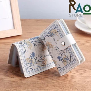 RAO Store พร้อมส่ง กระเป๋าใส่บัตร ลายดอกไม้ ที่เก็บบัตรต่างๆ มี20ซอง ใส่บัตรได้ 40ใบ ขนาดเล็กพกพาสะดวก