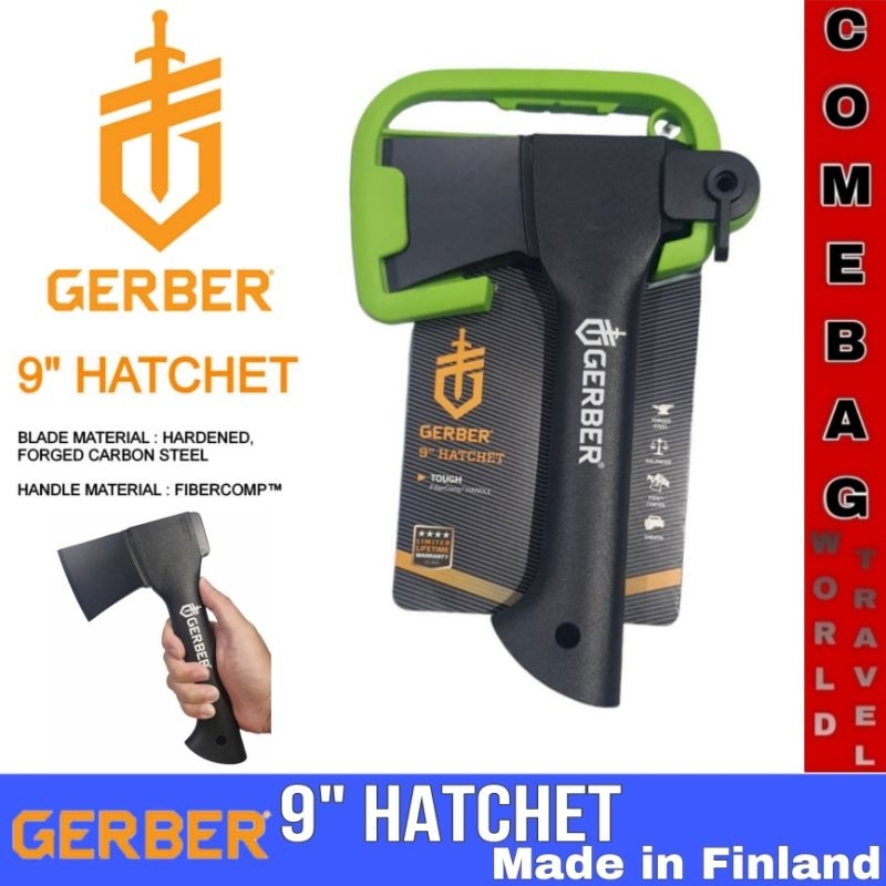 ขวานGERBER ของแท้ รุ่น FATCHET 9" (เลิกผลิตแล้ว) ขวานขนาดเล็กกระทัดรัดคล่องตัว ยาว 23 cm.MADE IN FINLAND