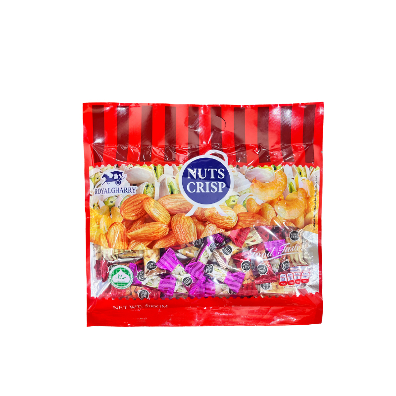 ขนมตุ๊บตั๊บมาเลเซีย NUTS CRISP Royalgharry ขนมถั่วอัดแท่งรวมรส 500g
