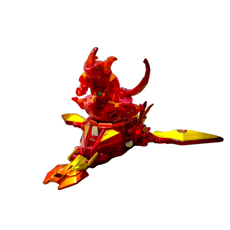 Bakugan Pyrus Lumino Dragonoid ( Anime ) & Pyrus Jakalier Mobile Assault ( Metallic Custom Painted )