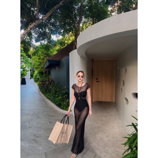 BIKINI รุ่น JESSI Set 2 ชิ้น วันพีช+เสื้อคลุมยาวซีทรู