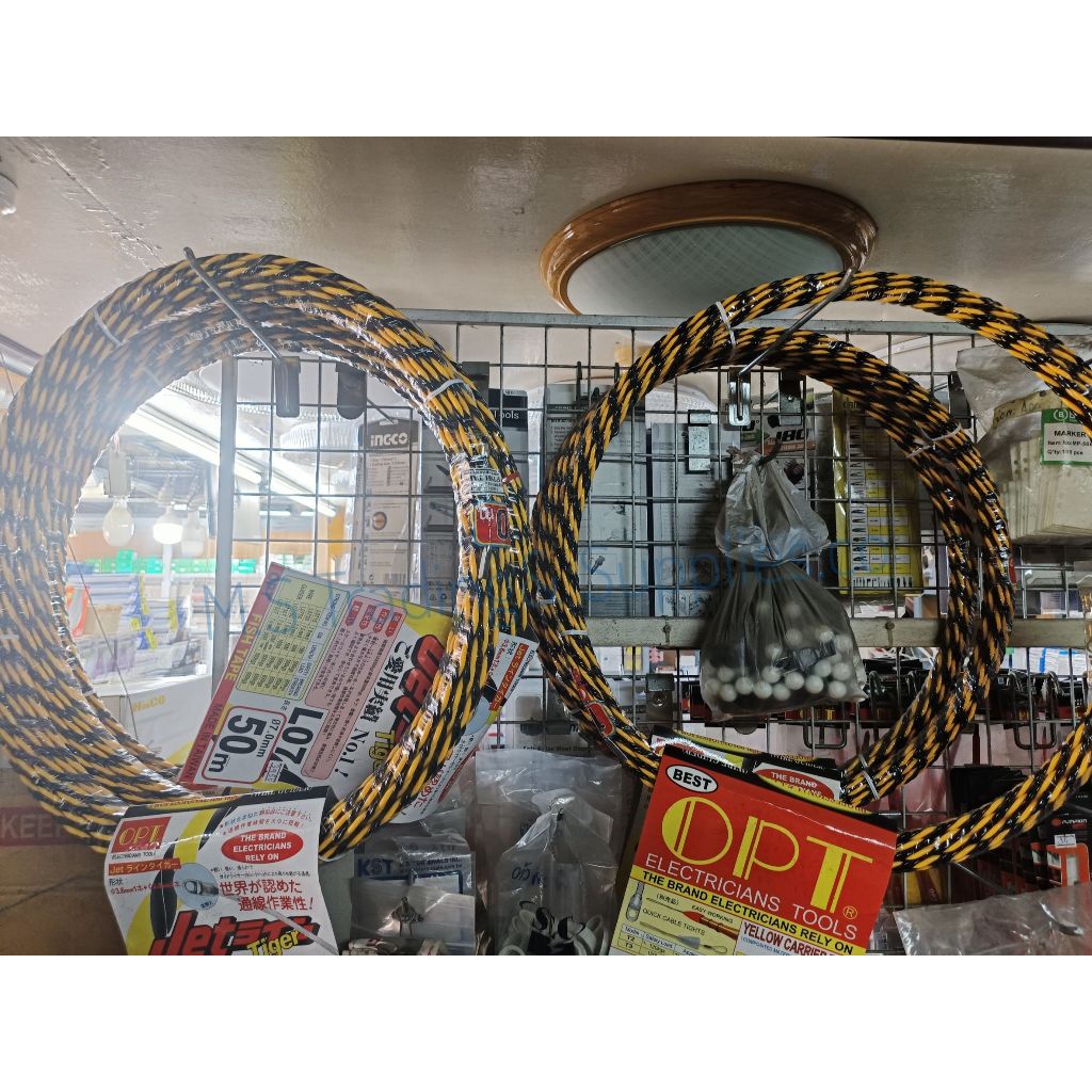 ฟิชเทป ในไทย พร้อมส่ง) Fish Tape ฟิตเทป ดึงสายไฟในท่อ ความยาว15 30 50 M  Fish Tape, Fitting Tape, Pu