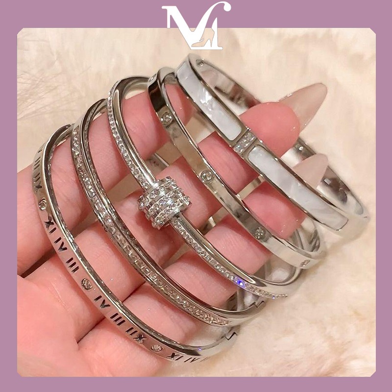 [พร้อมส่งจากไทย] สร้อยข้อมือเงินที่สวยงามและมีสไตล์ คุณภาพสูง ทรงฮิต เทรนด์สไตล์เกาหลี มีหลายสีให้เลือก