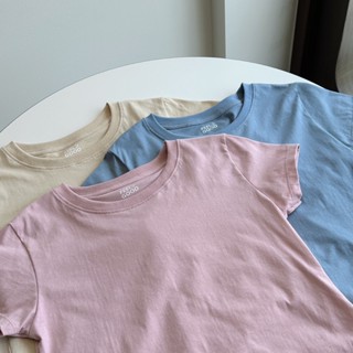 เสื้อยืดทรงBabytee คอกลม สีโทนพาสเทล basic tee ผ้าคอตตอน